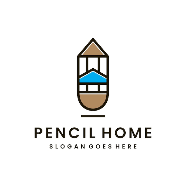 Creative pencil home logo design