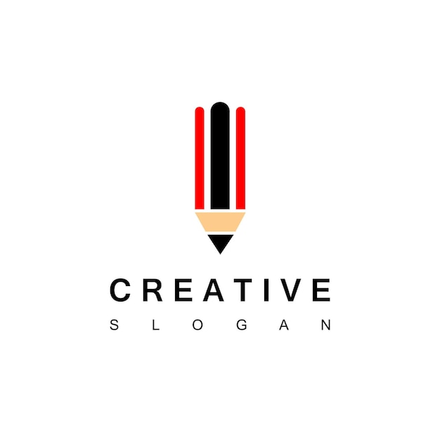 Creative pencil logo design template