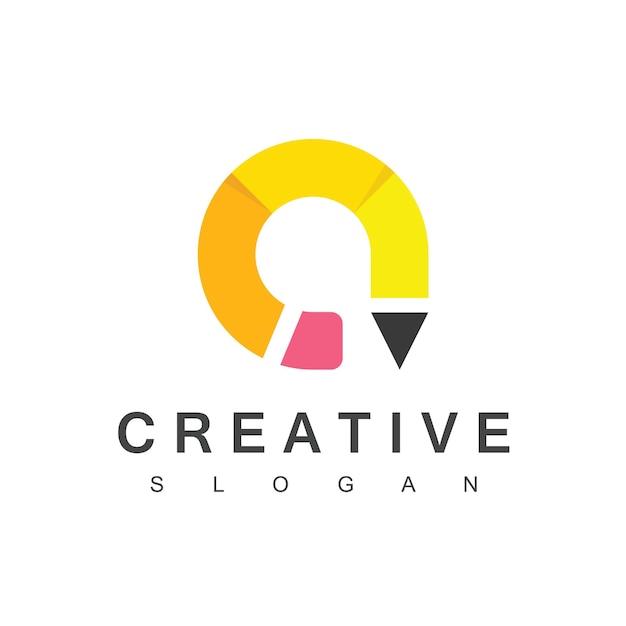 Вектор Креативный логотип карандаш с буквой a символ