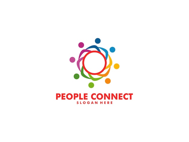 Creative people logo design template social people logo vector