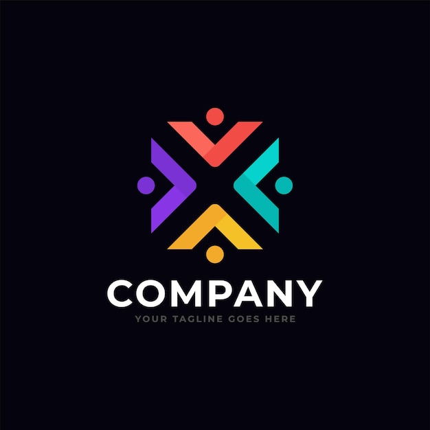 Vector creative people logo design template