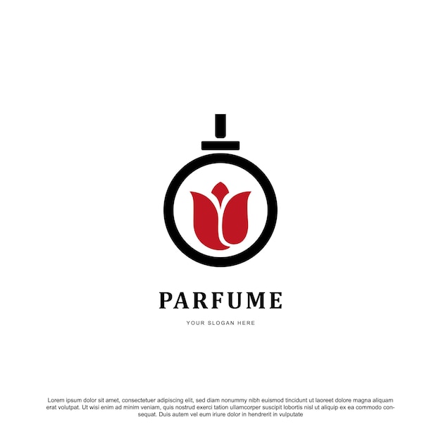 Creative perfume with rose flower logo design vector For your brand or business