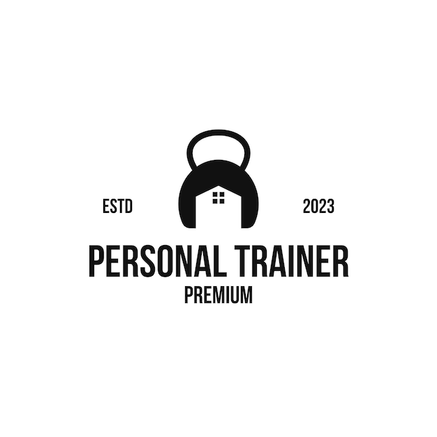 Creative personal trainer logo design concept vector illustration idea