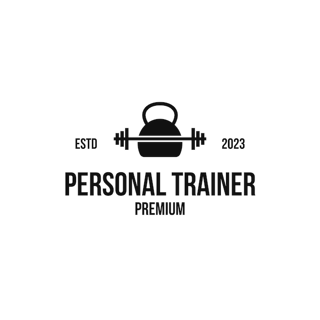 Creative personal trainer logo design concept vector illustration idea