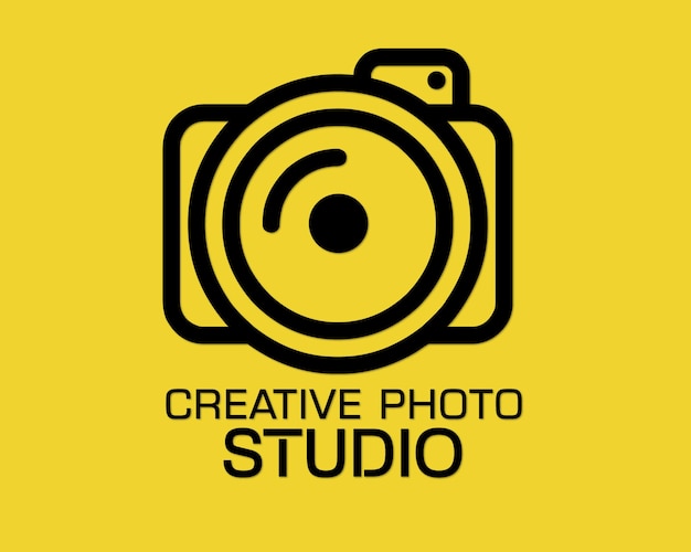 Vettore vettore di progettazione logo studio fotografico creativo