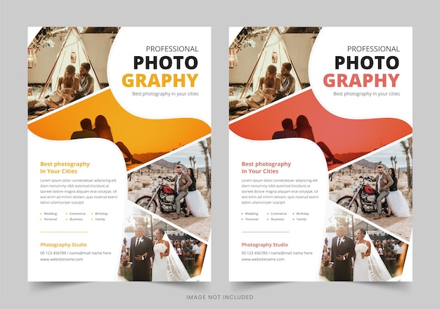 Vector creative photography flyer corporate business photography flyer