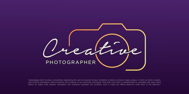 Modello vettoriale per la progettazione di logo di fotografia creativa