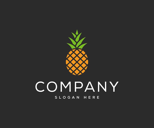 Creative Pineapple Logo Template. Tropical Logo Design