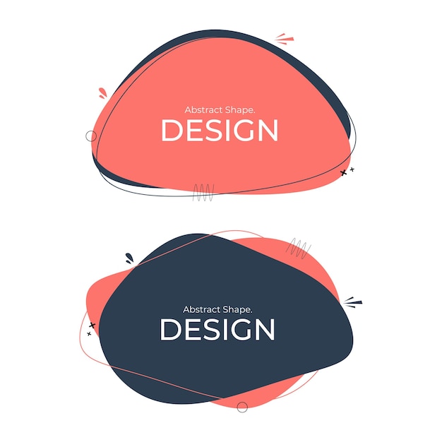 Creative pink and dark blue abstract shapes design