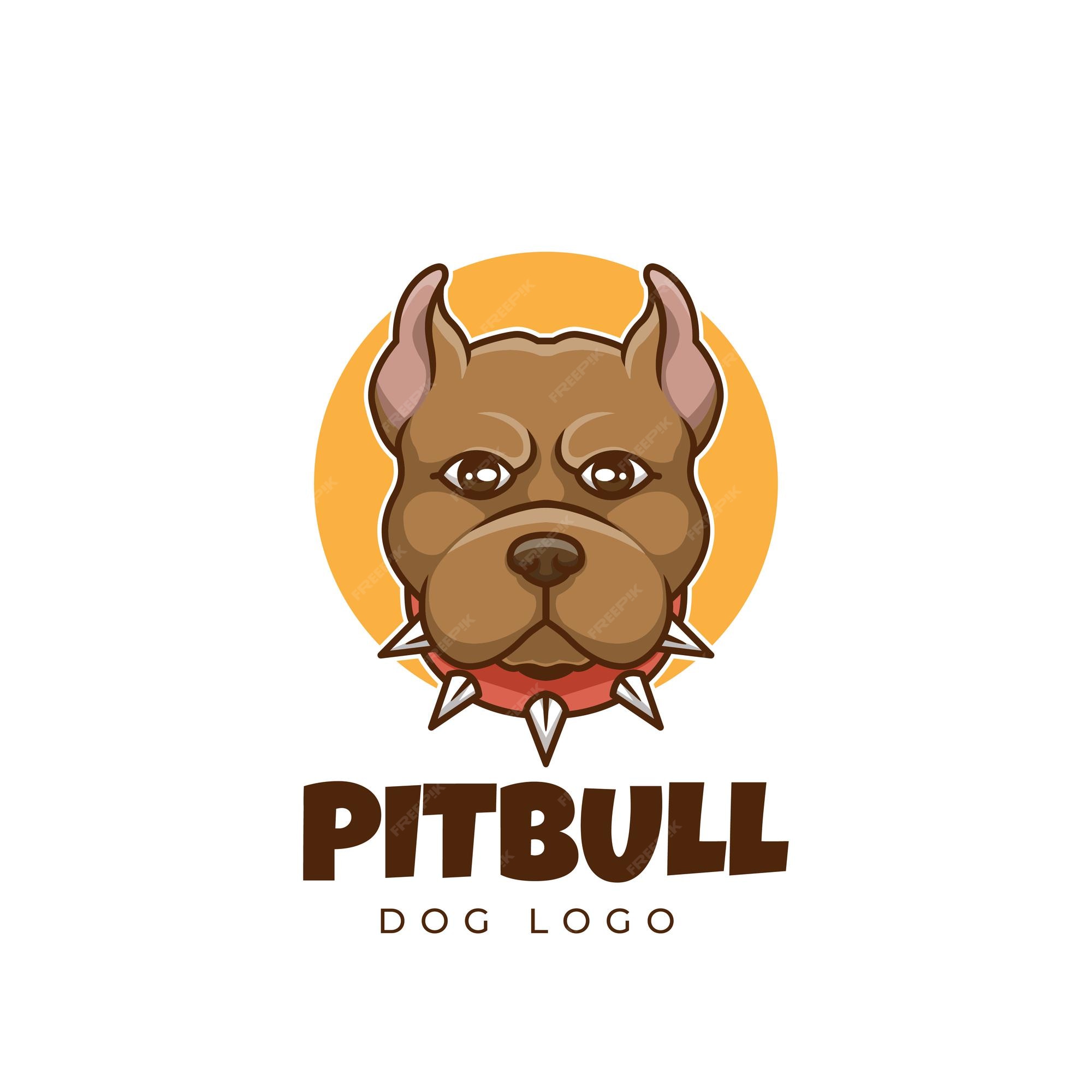 Premium Vector | Creative pit bull dog pet cartoon logo design Premium Vector | Creative pit bull dog pet cartoon logo design