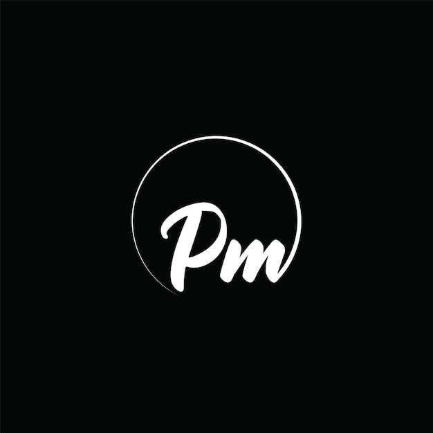 Creative PM monogram corporate signature types logo template