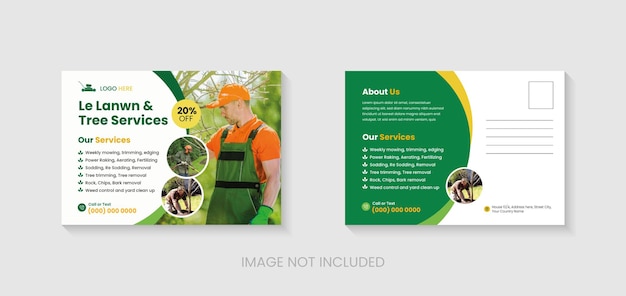 Creative postcard EDDM design template every door direct mail landscaping lawn care postcard