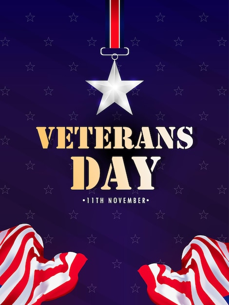 Vector creative poster banner design for veterans day. honoring all who served. november 11