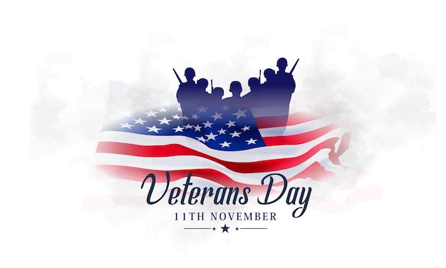 Vector creative poster banner design for veterans day. honoring all who served. november 11