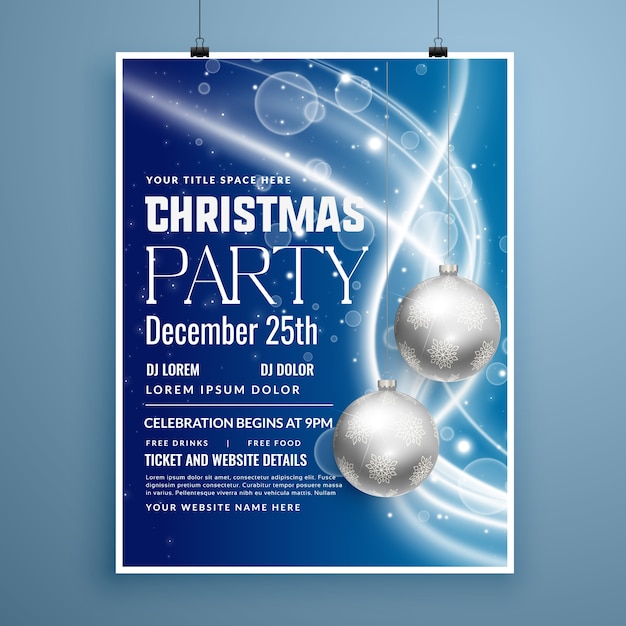 Creative poster flyer design for christmas party celebration