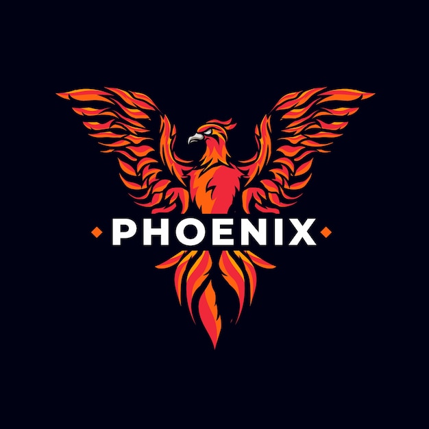 Креативный мощный логотип phoenix