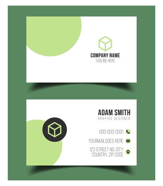 Vector creative premium double vector flat business card template design