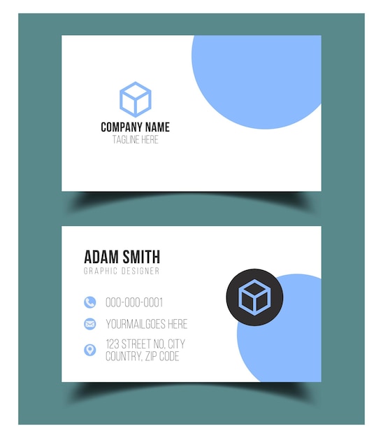 Vector creative premium double vector flat business card template design