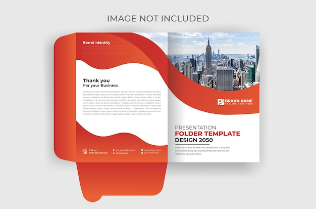 Creative presentation folder design template premium vector