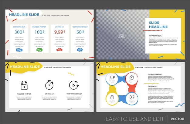 Vector creative presentation templates elements on a blue background vector infographics