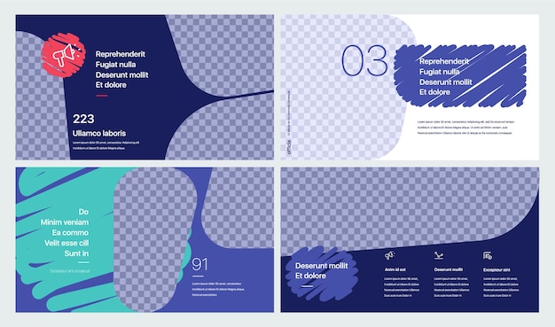 Creative presentation templates elements on a purple background vector infographics