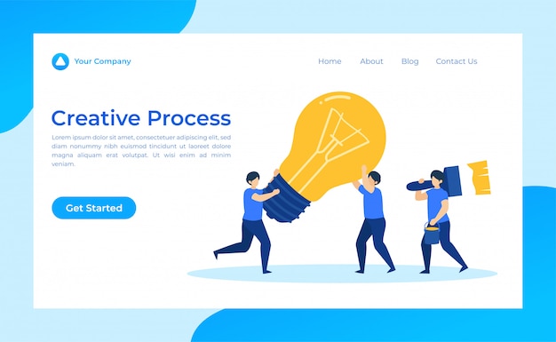 Vector creative process landing page