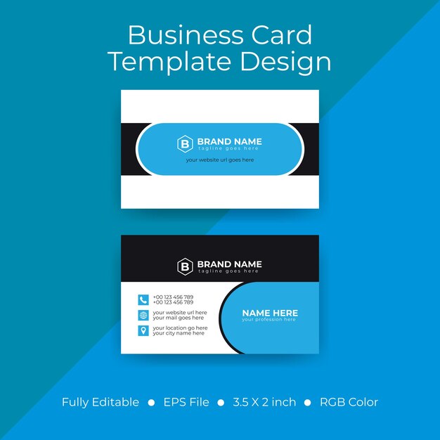Вектор Креативный и привлекательный дизайн шаблона визитной карточки или шаблона визитной карточки