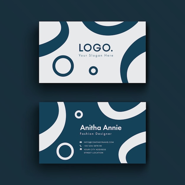 Creative Professional Blue Abstract Business Card Template premium vector