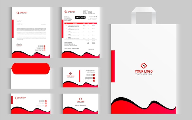 Creative professional business branding stationery design set