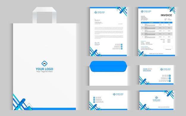 Creative professional business branding stationery design set