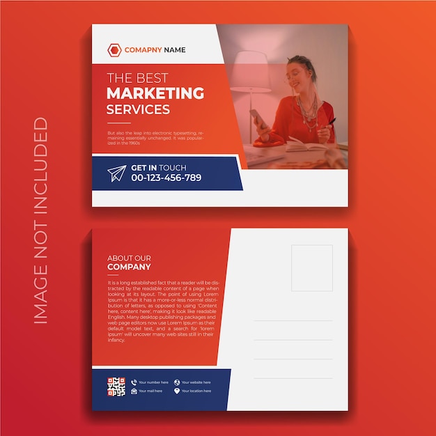 Creative professional business and corporate postcard design template