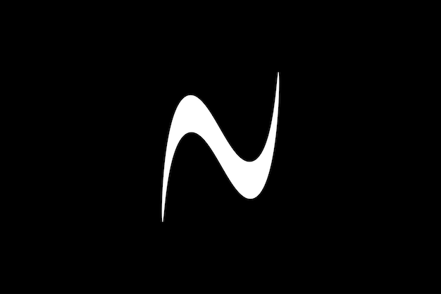 Vector creative and professional initial letter n logo design template on black background