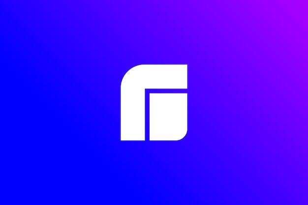 Креативный и профессиональный шаблон дизайна логотипа буквы R на синем фоне