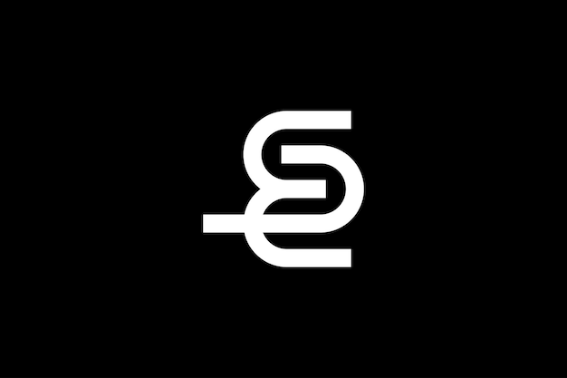 Creative and professional initial letter S E logo design template on black background