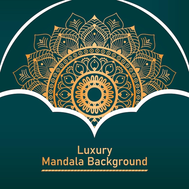 Creative and professional luxury ornamental floral mandala background design with golden color