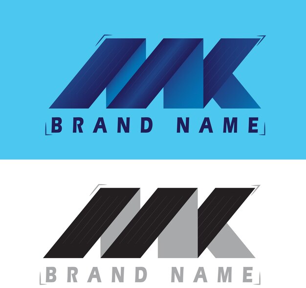 Modello di logo mk professionale creativo