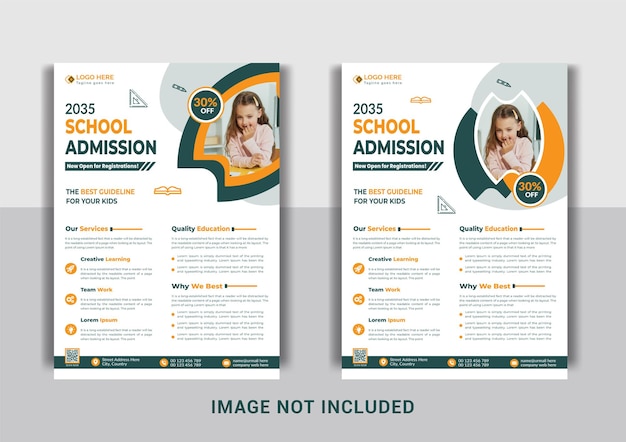 Creative professional and modern school education admission flyer template design