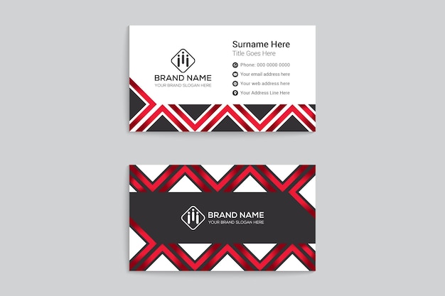 Creative and professional red color business card template