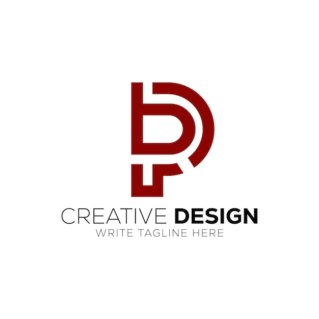 Vector creative professional trendy monogram b p or p b vector design template