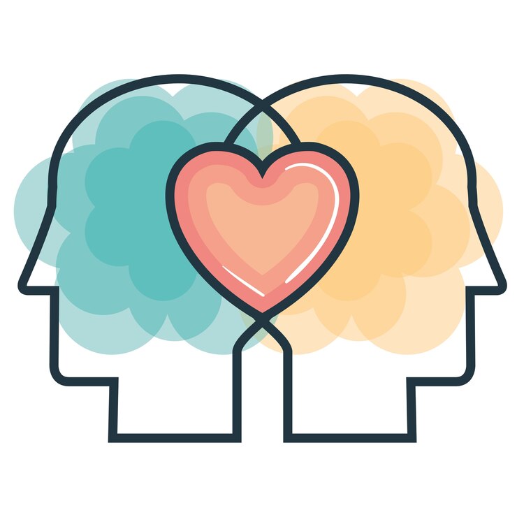 वेक्टर creative profile and brain 
