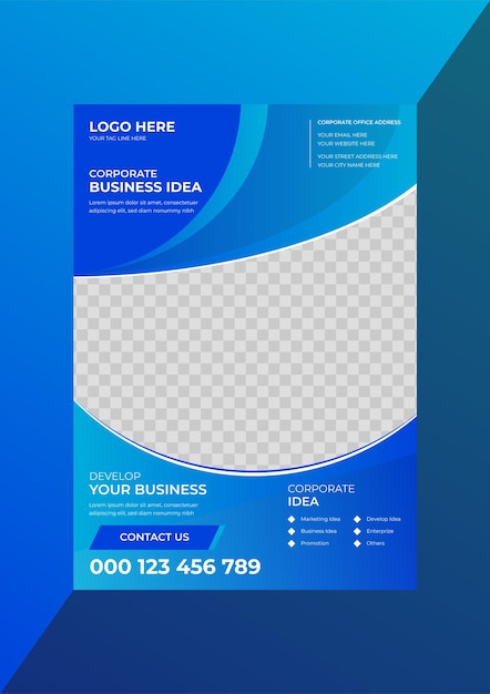 Vector creative promotional business flyer design template