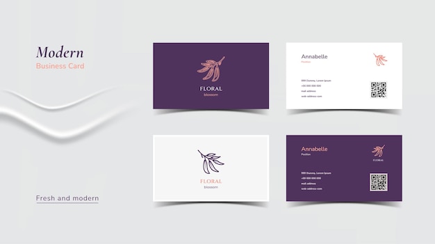 Vector creative purple modern business card template