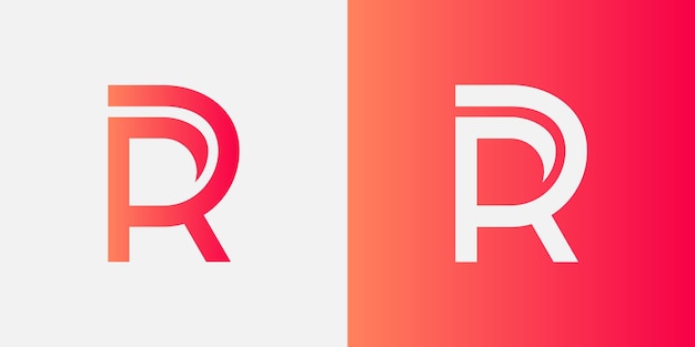 Creative r logo designs minimalistic concepts with gradients