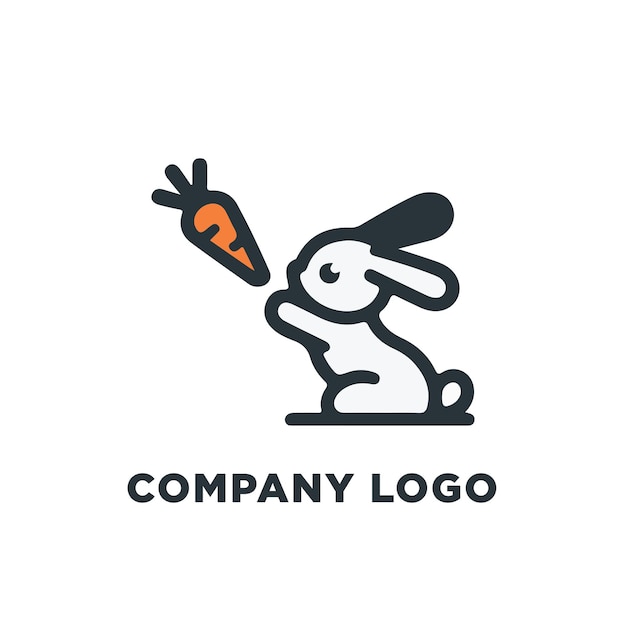 Vector creative rabbit logo design brand identity vector