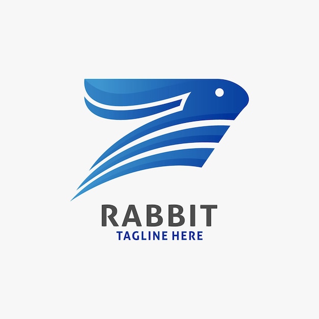 Design creativo del logo del coniglio