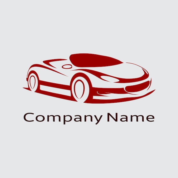 Креативный дизайн логотипа гоночного автомобиля на сером фоне