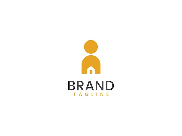 Creative real estate agent logo template human and home concept