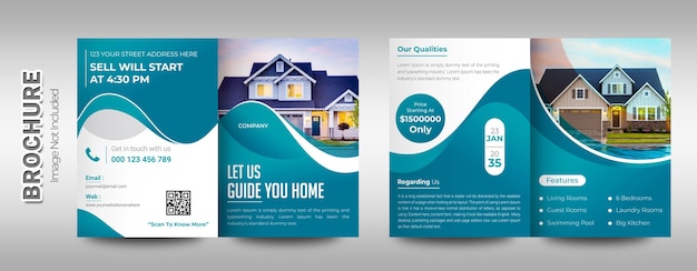 Vector creative real estate bifold brochure template
