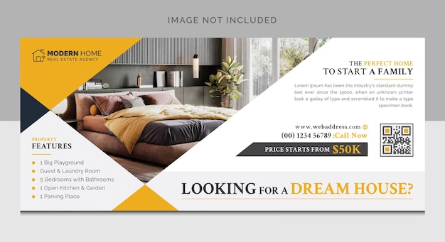 Creative Real Estate Billboard Signboard Template Design Layout with Abstract Shapes