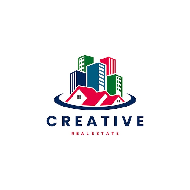 Vector creative real estate logo design for brand identity company profile or corporate logos